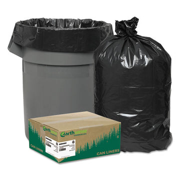 Earthsense® Commercial Linear Low Density Recycled Can Liners, 45 Gal, 1.65 Mil, 40" X 46", Black, 100-carton freeshipping - TVN Wholesale